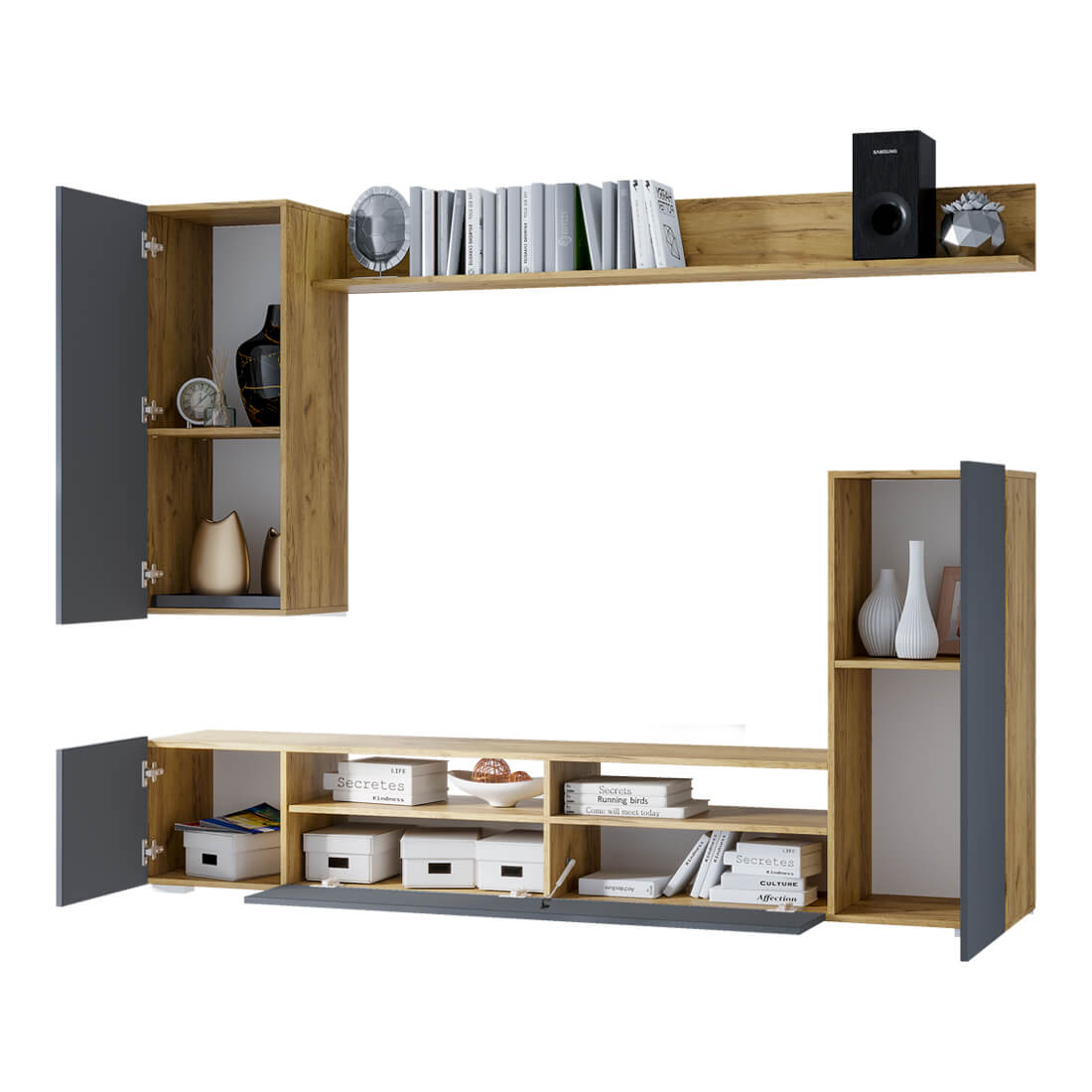 "Диаманд" Гостиная Крафт/графит