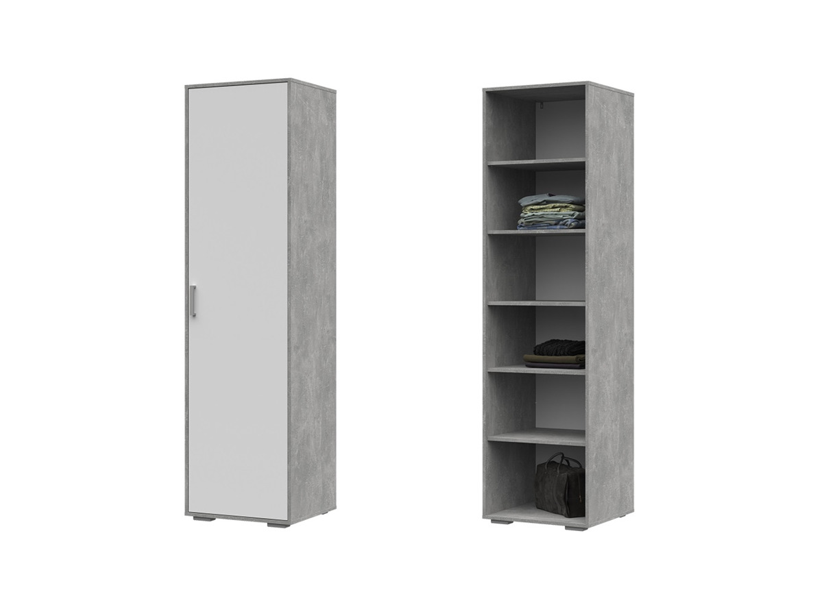 ДЕНВЕР ПН 01 Пенал закрытый (548х2020х504) Фасад БЕЛЫЙ/Корпус АТЕЛЬЕ СВЕТЛЫЙ