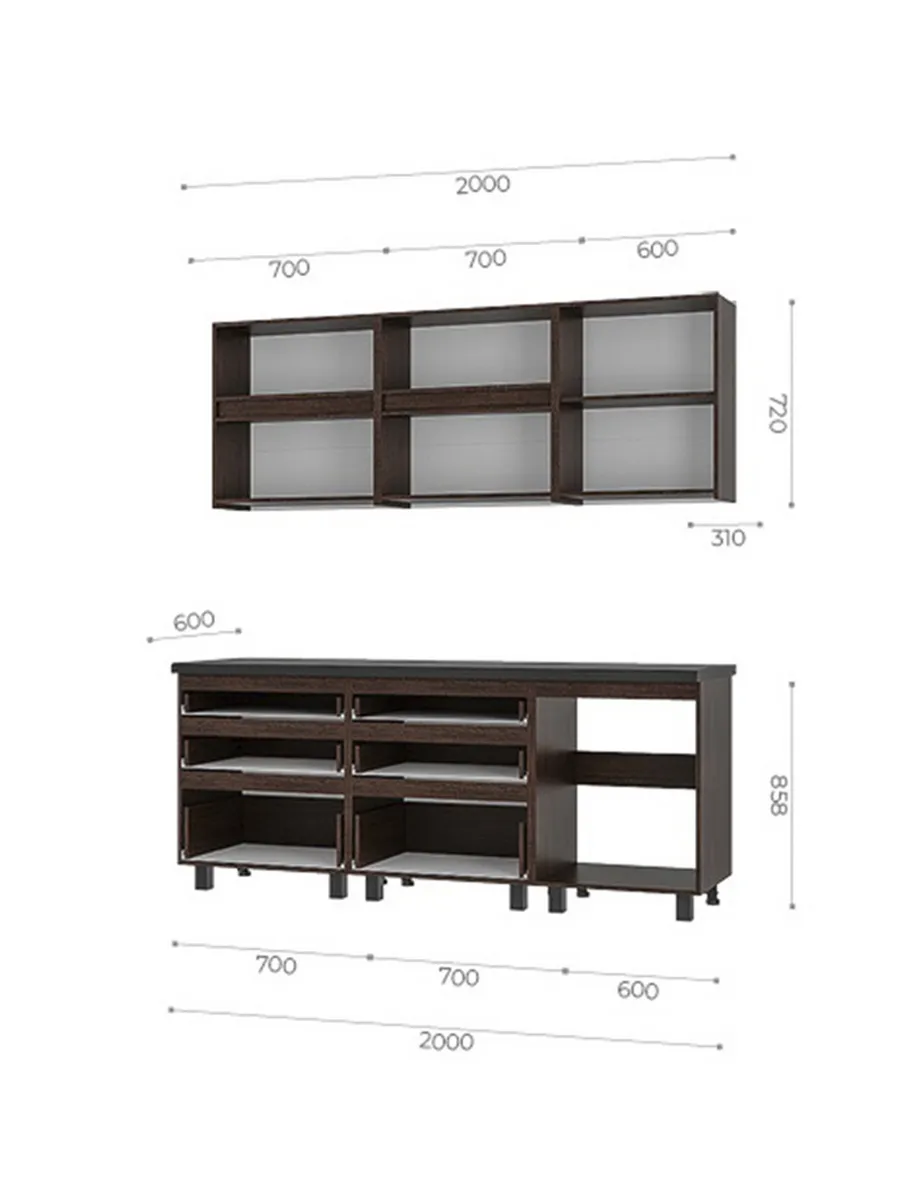 2,00 "Лофт" Кухня Крафт/Венге/Черный янтарь