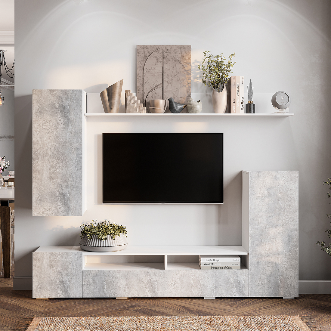 "Диаманд" Гостиная Цемент светлый