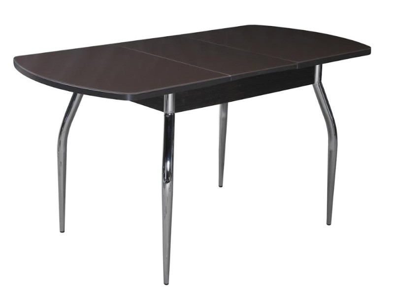 "Грация 1,45" Стол  раздв.(1,1*1,45*0,7) ХРОМ (Венге) Опора изогнутая 