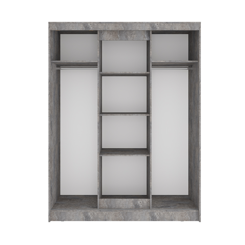 "Смарт" Шкаф-купе ШКК-06 (Цемент светлый/белый)