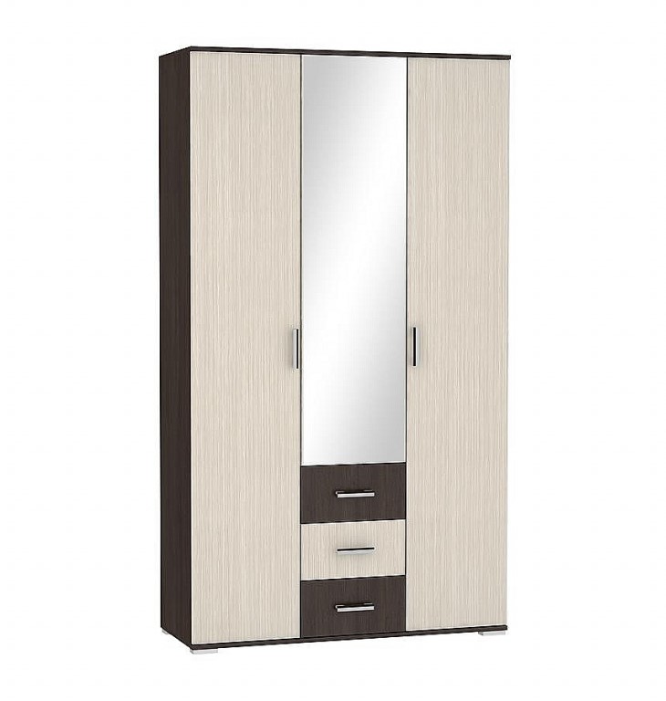 "Белла" Шкаф 3-х ств. Венге/Ясень белый  