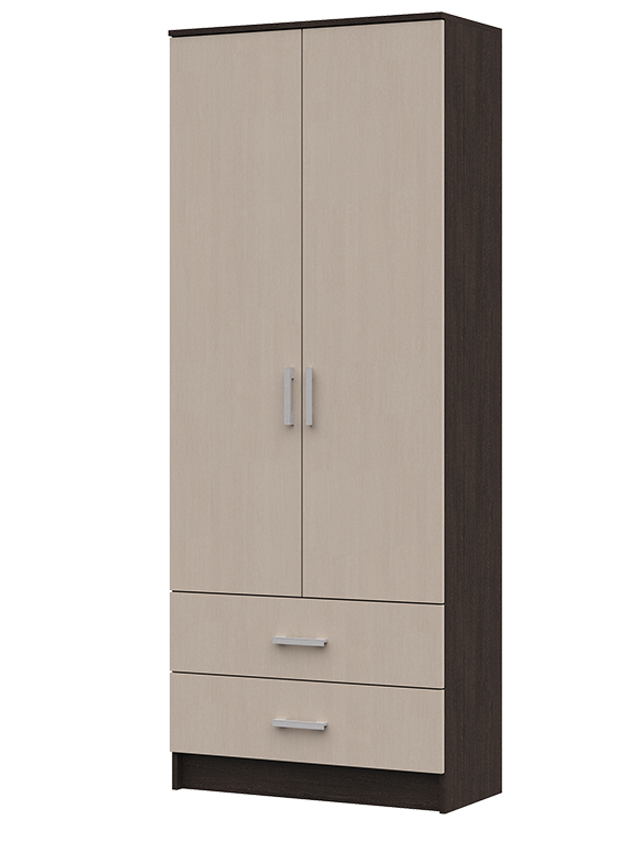 Прихожая МАШЕНЬКА ШК 202 шкаф полки с ящиками (0,8х2,02х0,376) фасад БЕЛФОРТ/корпус ВЕНГЕ