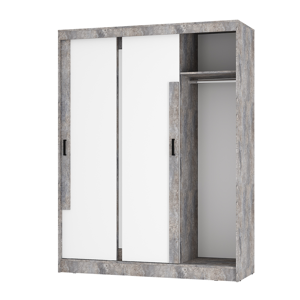 "Смарт" Шкаф-купе ШКК-06 (Цемент светлый/белый)