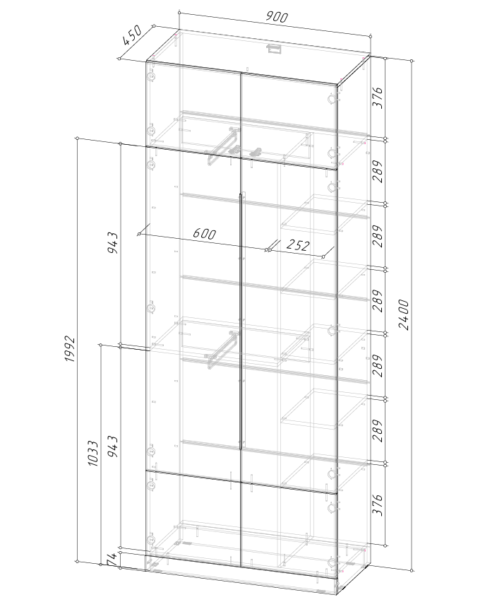 "Кантри" Шкаф комбинированый 2-х ств.ШК-001