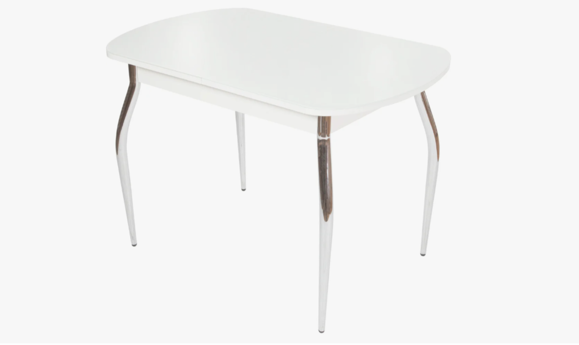 "Грация 1,2" Стол НЕ  раздвижной 1,20 х 0,8 (Белый) ДЕРЕВО  опора изогнутая 