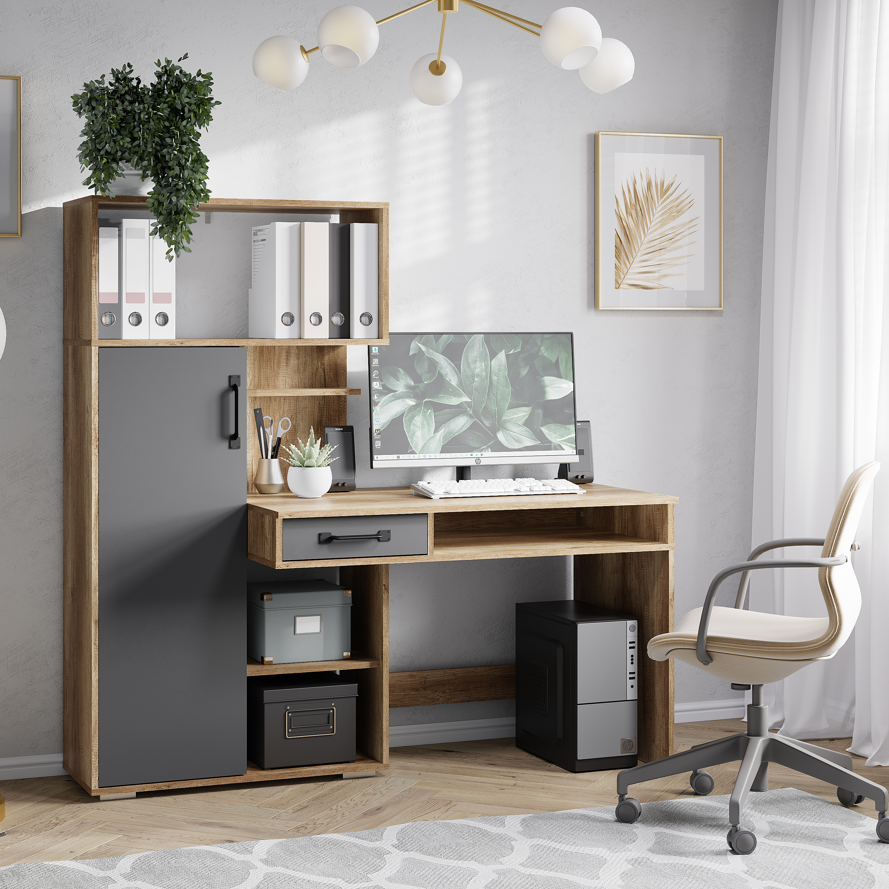 "Прима" Стол письменный ПС-02 Дуб каньон