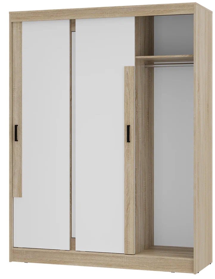 "Смарт" Шкаф-купе ШКК-06 (Дуб сонома/белый)