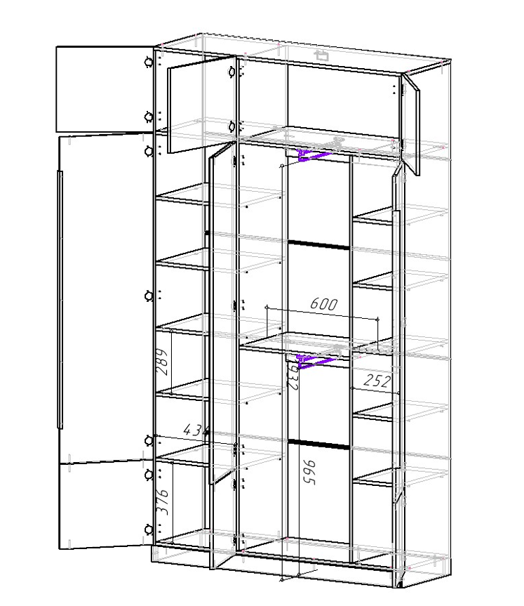 "Кантри" Шкаф 3ств. с зеркалом ШК-002