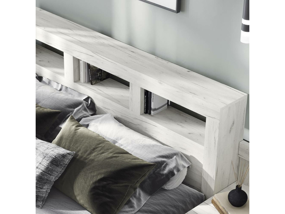 ГРАНД Кровать 1,6  (1.672х0,950х2,210) Дуб крафт Белый