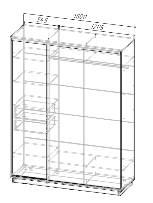 Шкаф-купе СТОУН Стандарт 1800