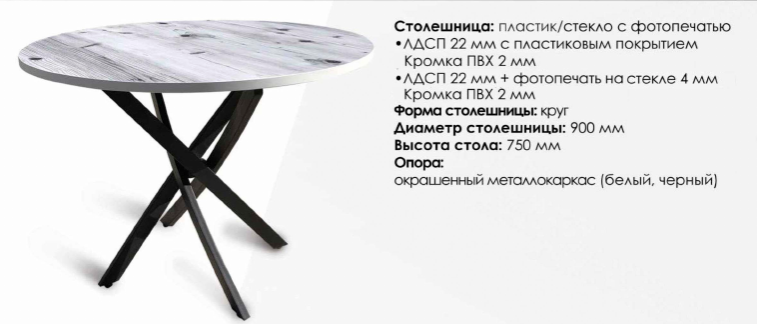 Стол Норд разборный нераздвижной ф/п (900х900х750мм)