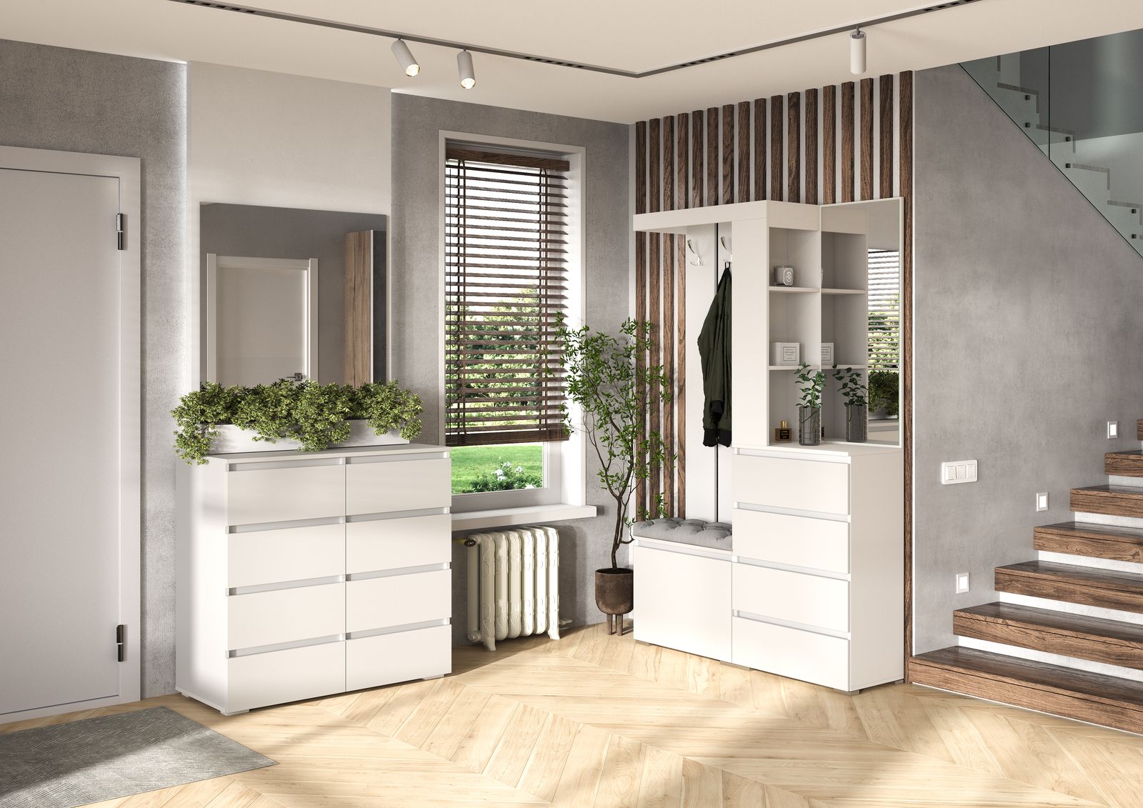 ХЕЛЕН КМ 04 Комод 8 ящиков (1002х958х460) ФАСАД БЕЛЫЙ/КОРПУС БЕЛЫЙ