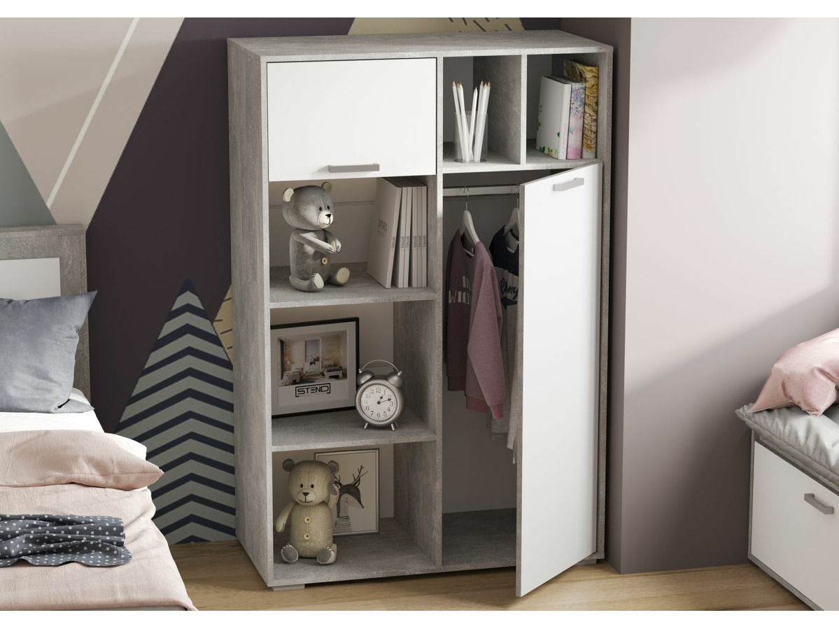 ДЕНВЕР ШК 03 Шкаф (1000 х1513х504) Фасад БЕЛЫЙ/Корпус АТЕЛЬЕ СВЕТЛЫЙ СНЯТО