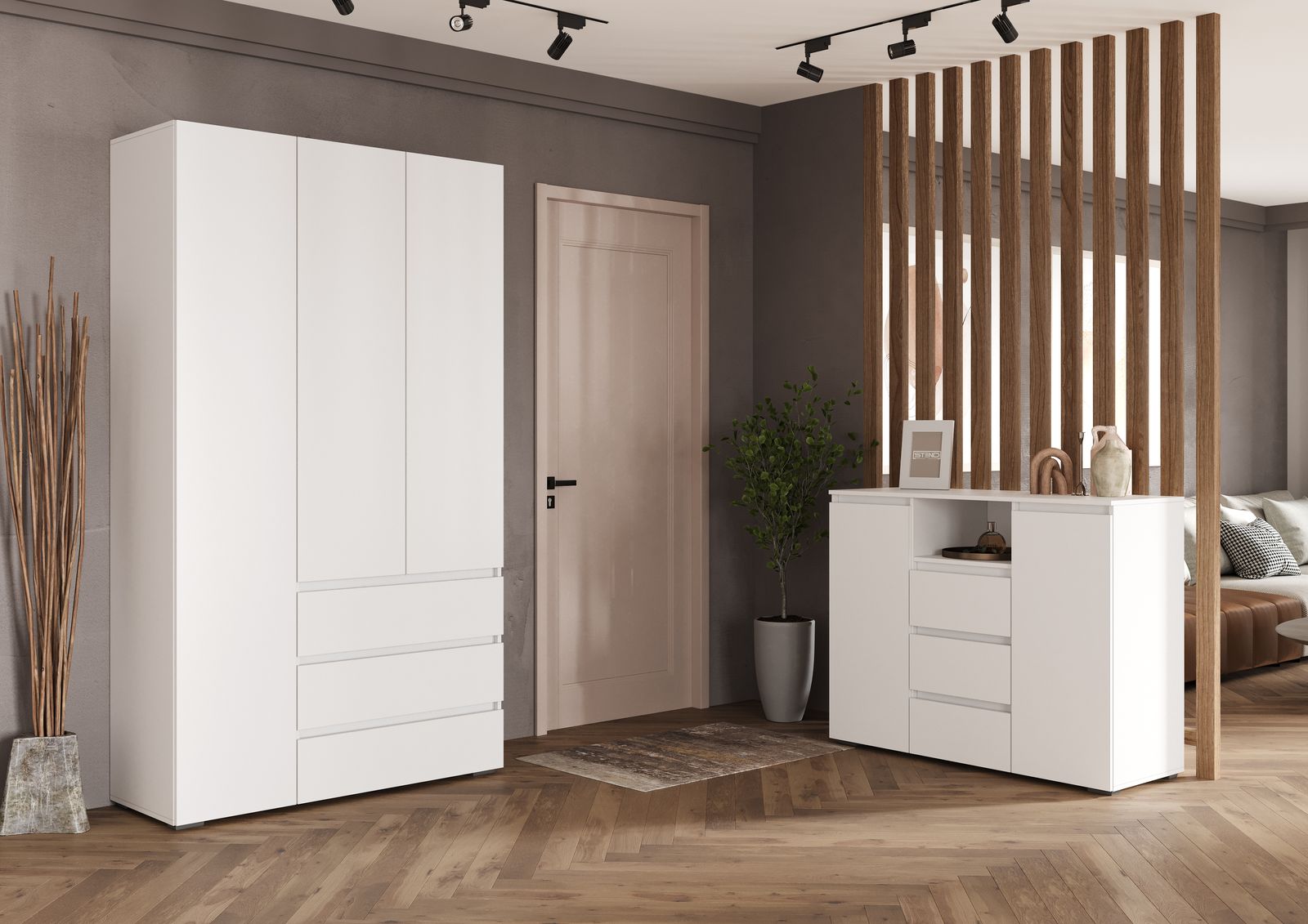 ХЕЛЕН ШК 06 Шкаф трехстворчатый (1200х2080х460) Фасад БЕЛЫЙ/Корпус БЕЛЫЙ