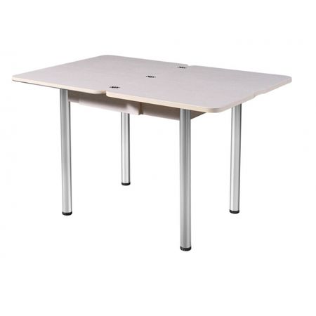 Стол "НИКА 1,2" поворотно-раскладной фотопечать (0,8*0,6*(1,2*0,8)) опора круглая D 50 Эмаль Белая