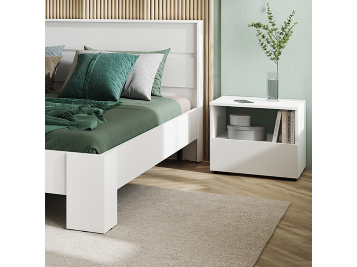 ХЕЛЕН ТБ 01 Тумба прикроватная (0,502х0,442х0,460)ФАСАД БЕЛЫЙ/КОРПУС БЕЛЫЙ