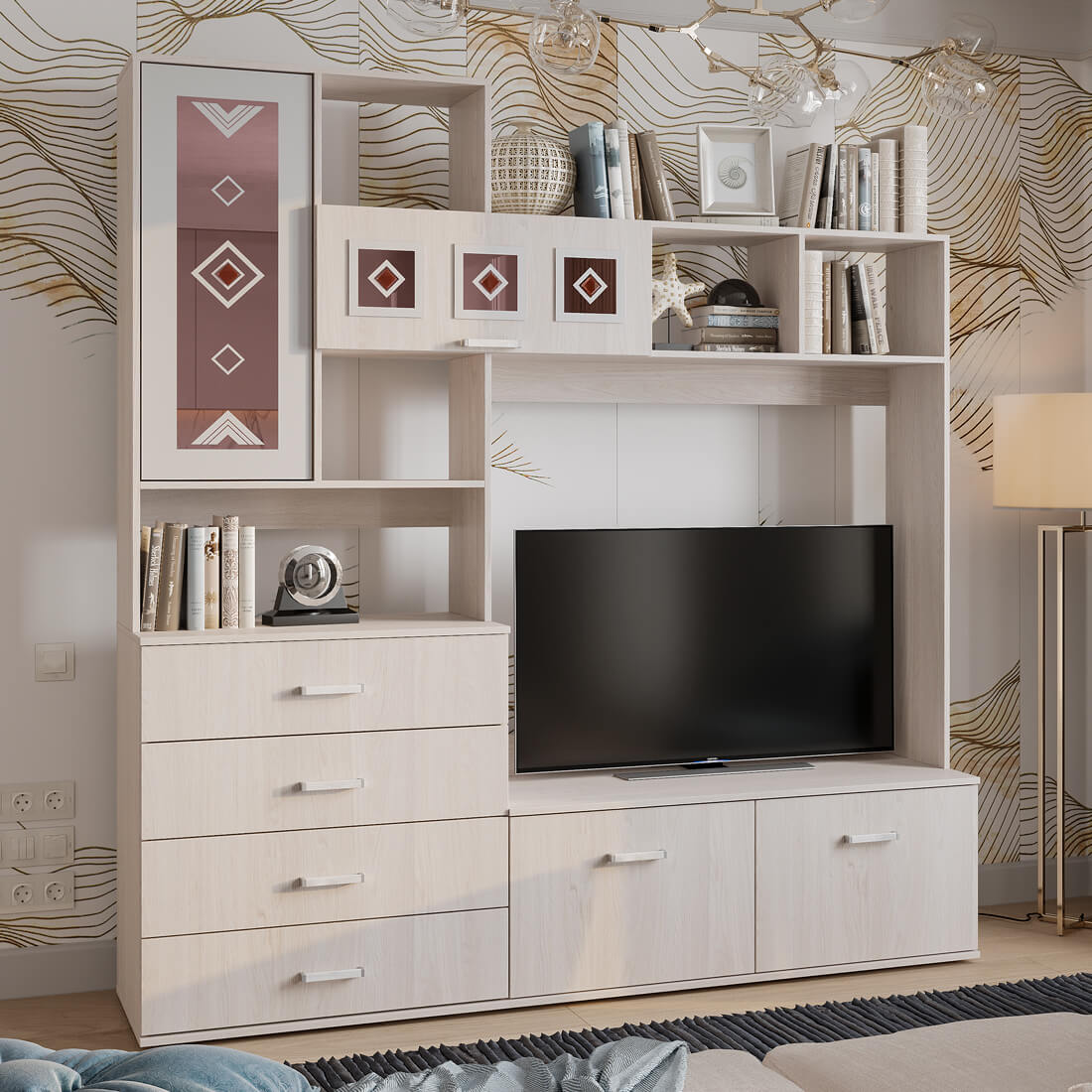 "Белла" Центральная секция" (Ясень белый) 