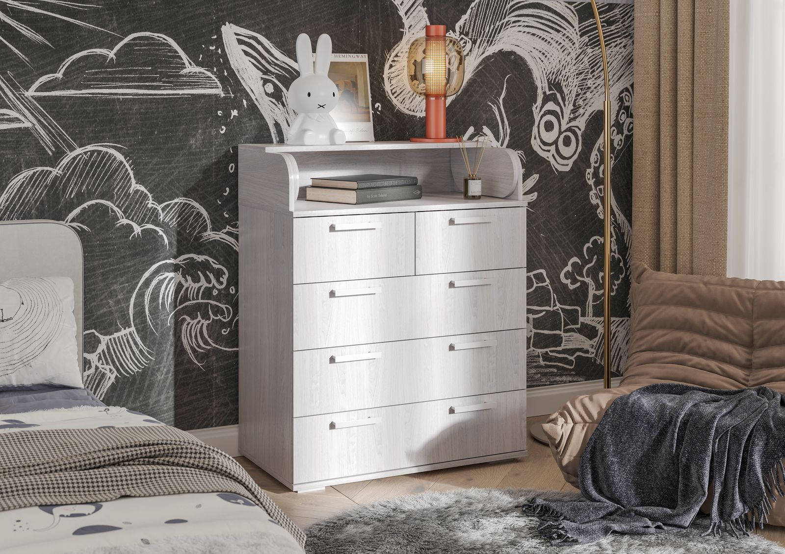 КОМОД №1 М (0,8х1,004х0,46) фасад АНКОР/корпус АНКОР