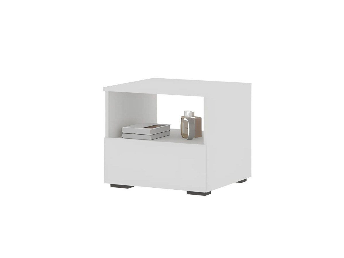 ХЕЛЕН ТБ 01 Тумба прикроватная (0,502х0,442х0,460)ФАСАД БЕЛЫЙ/КОРПУС БЕЛЫЙ