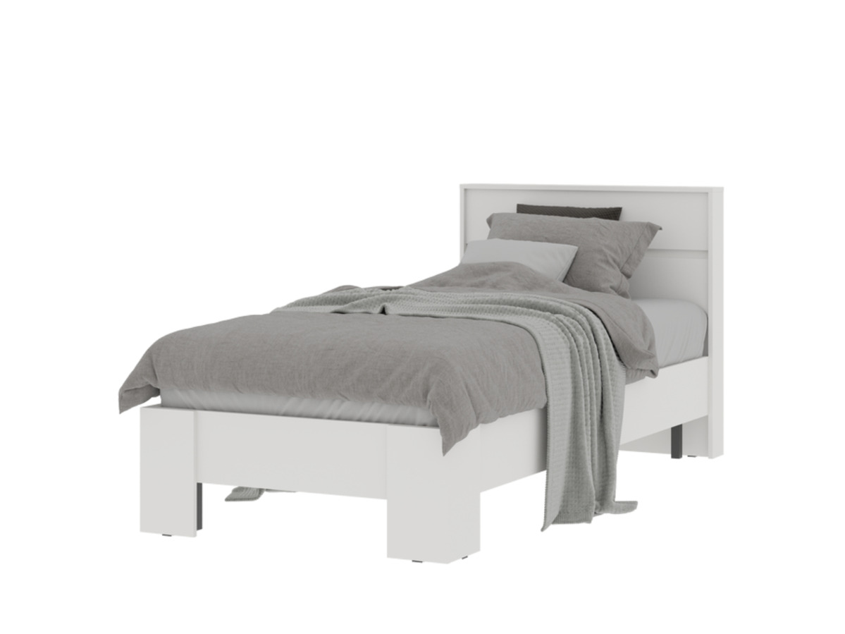 ХЕЛЕН КР 01 Кровать 0.9х2.0 (0,970х0,928х2,114)ФАСАД БЕЛЫЙ/КОРПУС БЕЛЫЙ