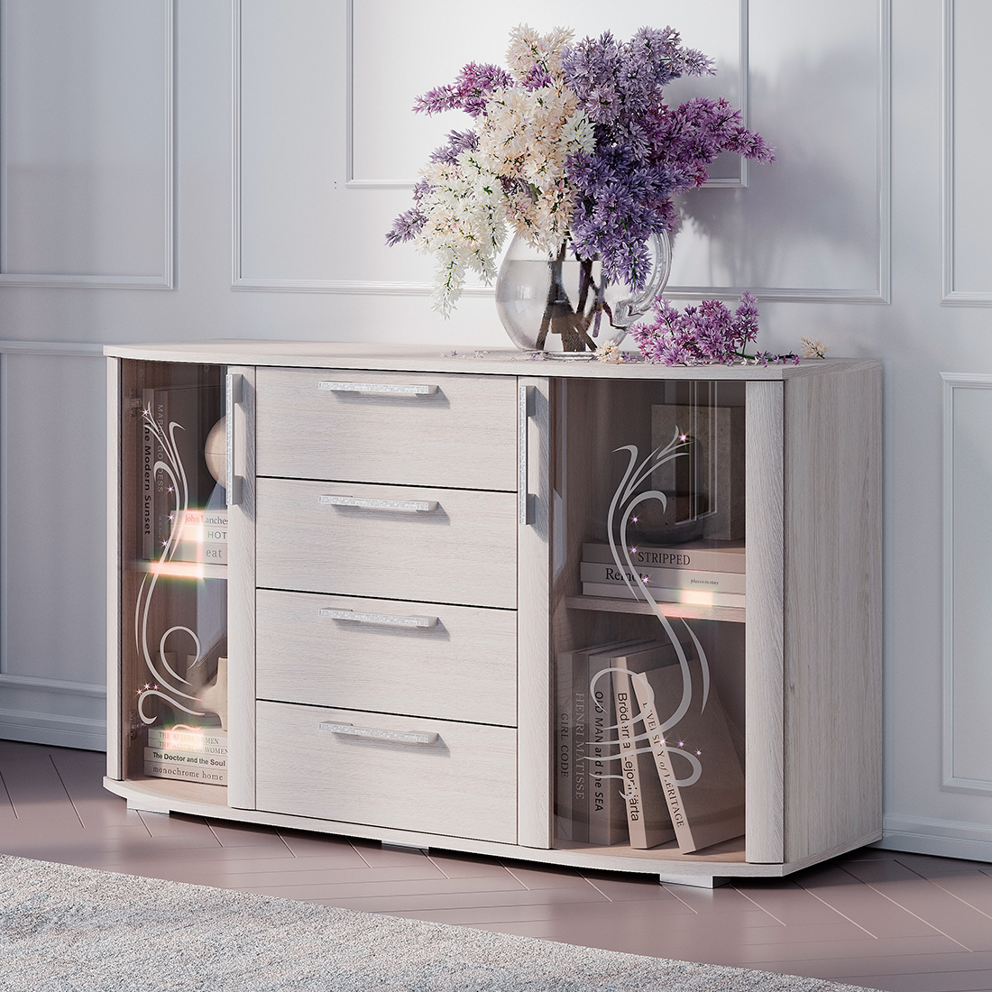 "Флорида" Комод  ясень белый