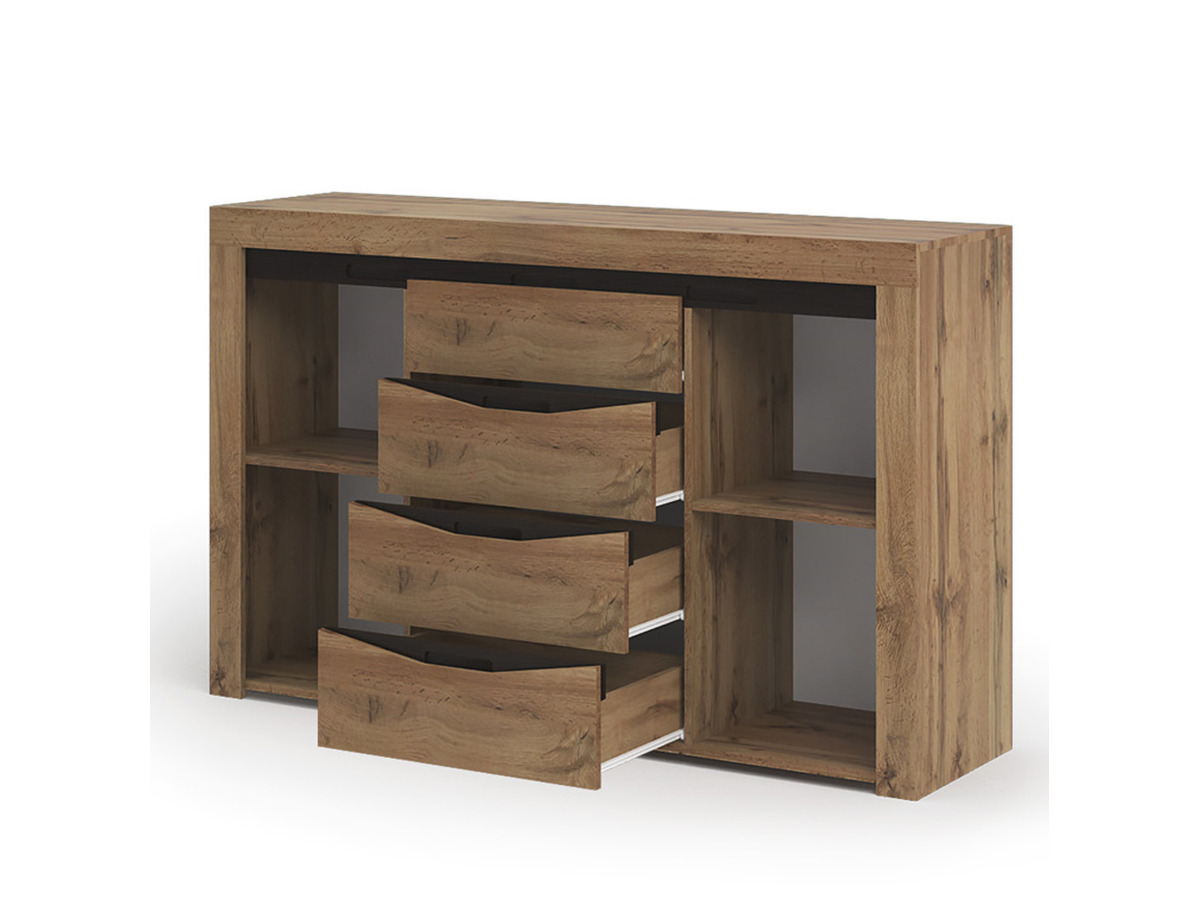 Спальня ПАОЛА КМ 702 (1600х1006х436 мм) МДФ ВЕНГЕ/ДУБ КРАФТ ЗОЛОТО