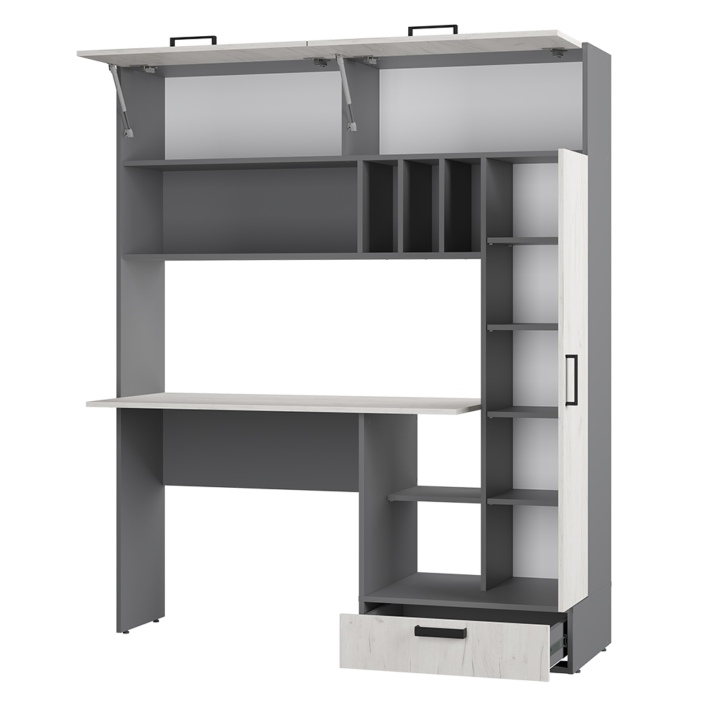 "Техно" Стол письменный Графит/дуб крафт белый