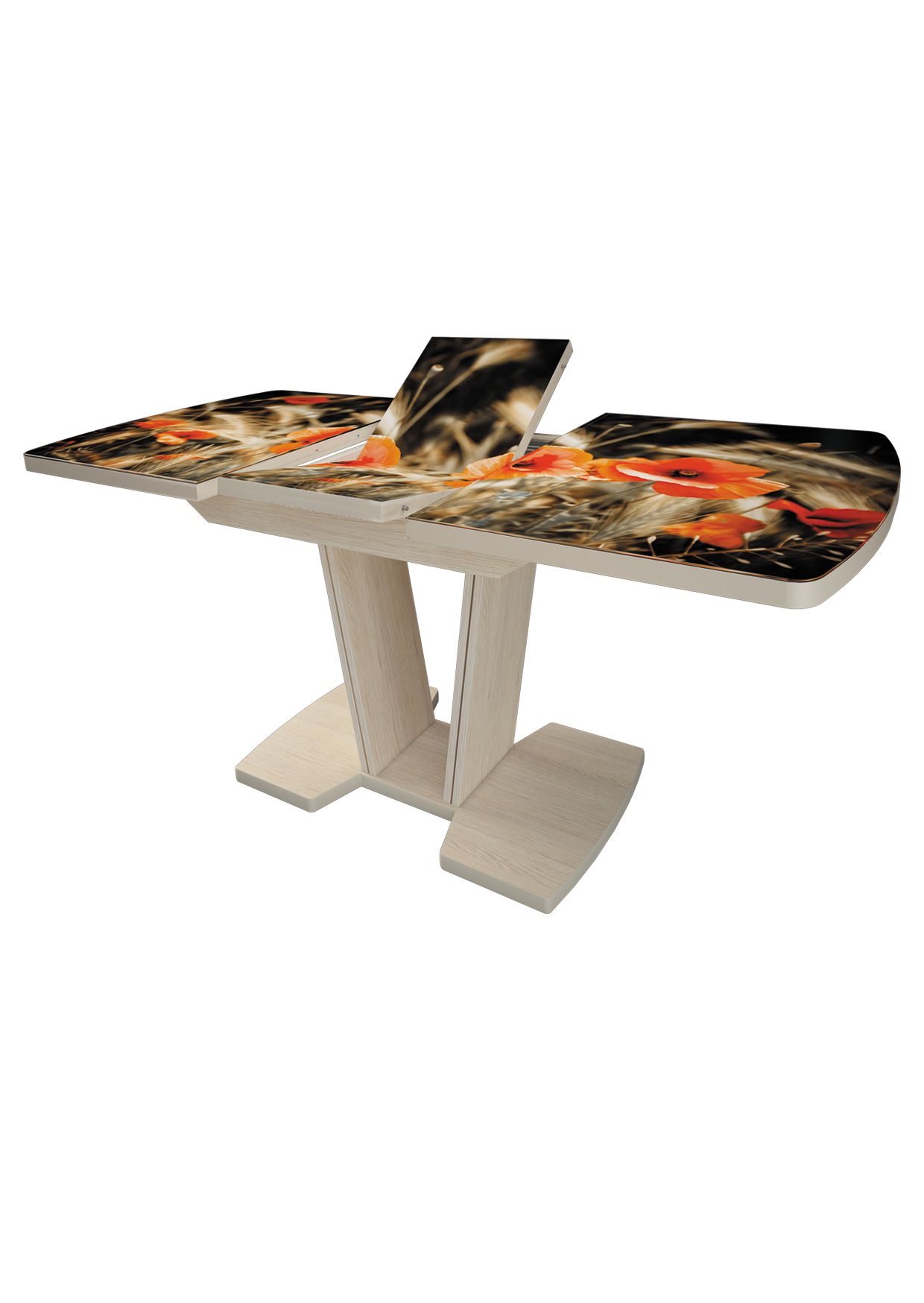 "Стол ""ВЕКТОР 1,45 ПЛАСТИК"" раздвижной (1,1*1,45*0,7) опора тумба V-образная МДФ"