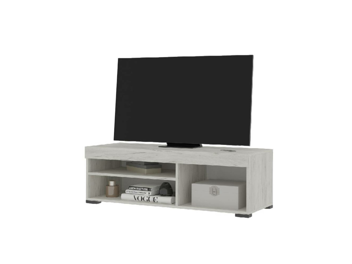 ГРАНД Тумба под ТВ (1,202 х0,391х0,449)Дуб крафт Белый