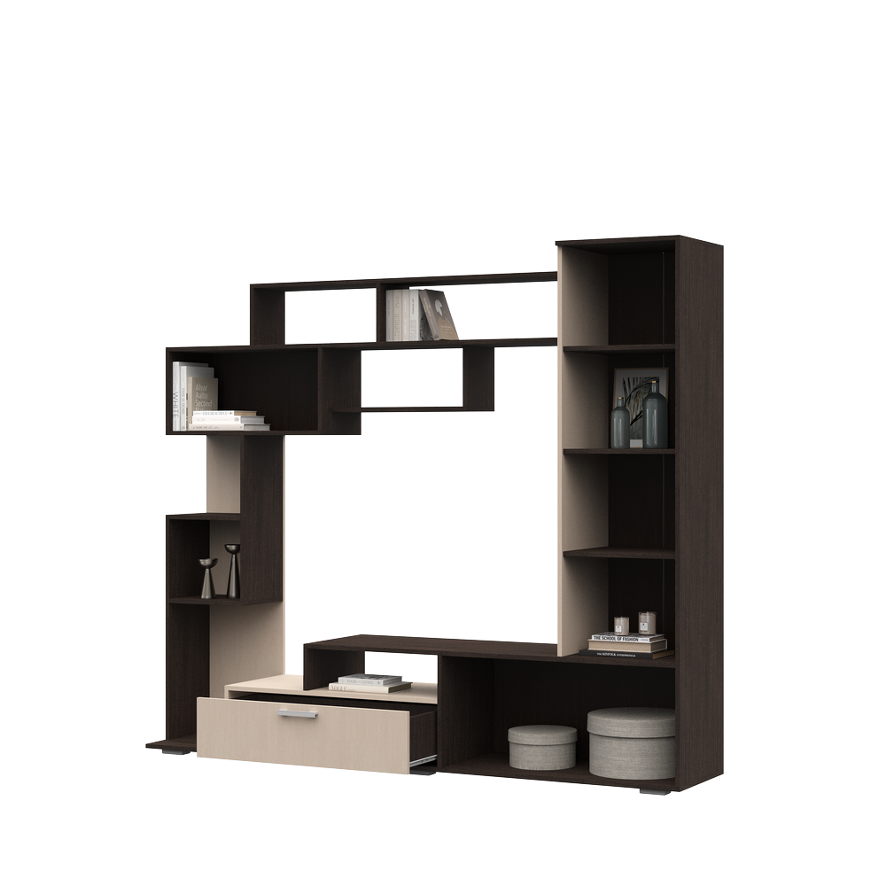 Гостиная КАПРИ (2,1x1,82x0,42/ТВ 0,978х0,824) БЕЛФОРТ/ВЕНГЕ