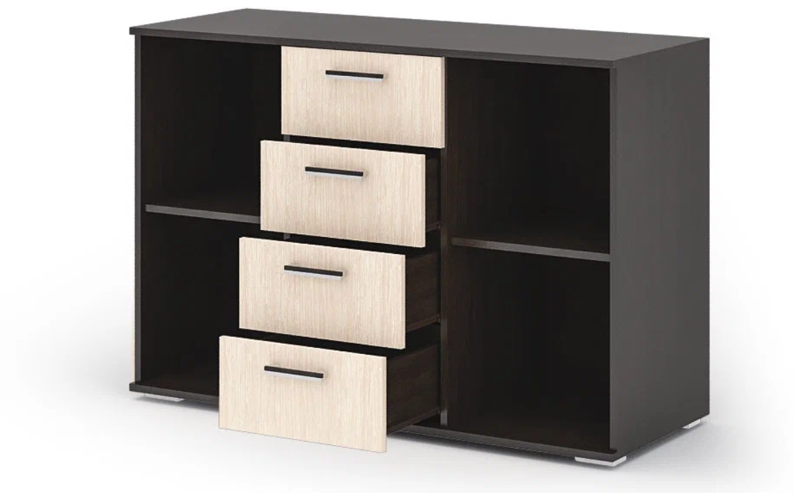 КОМОД №2 (1,2х0,83х0,46) фасад ШИМО СВЕТЛ/корпус ШИМО ТЕМН