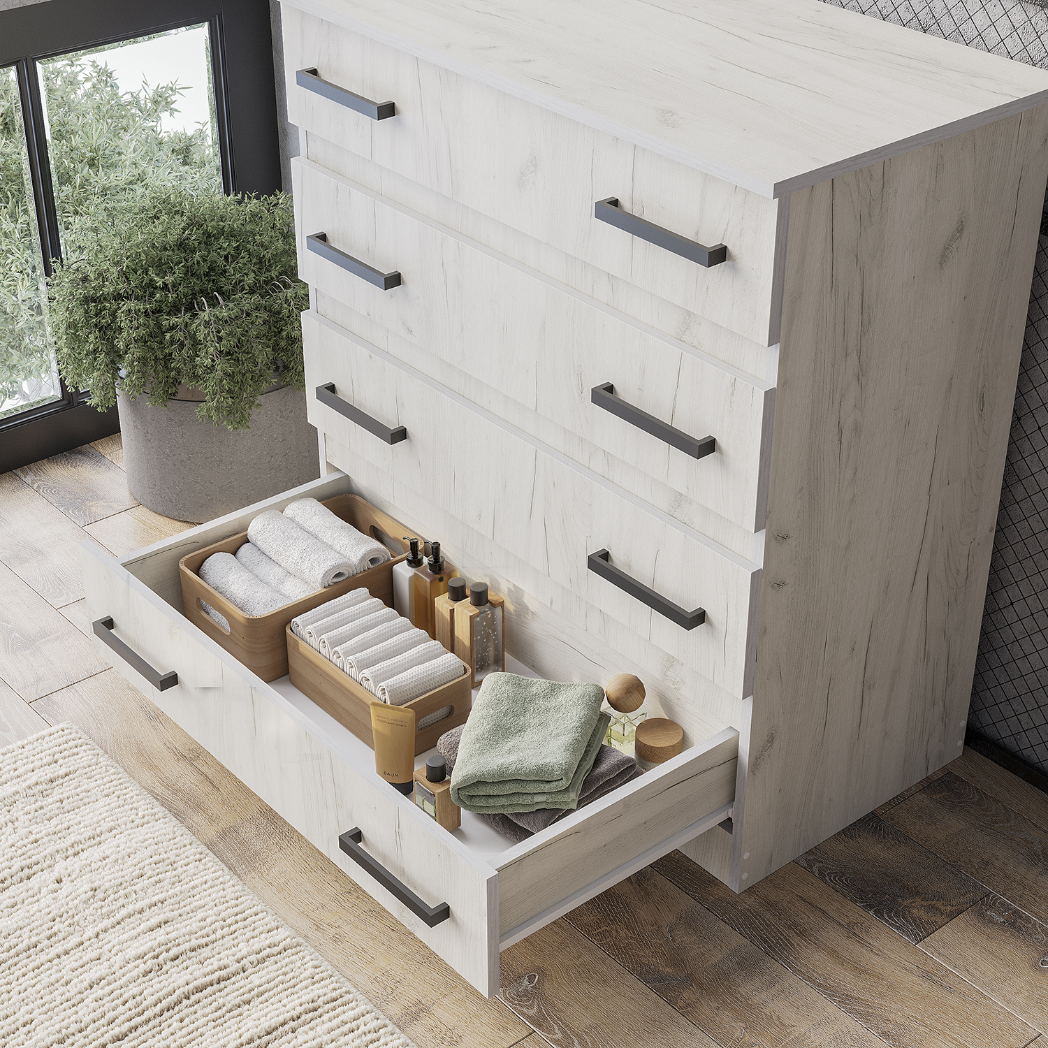 "Стандарт №6" Комод (Дуб крафт белый) 