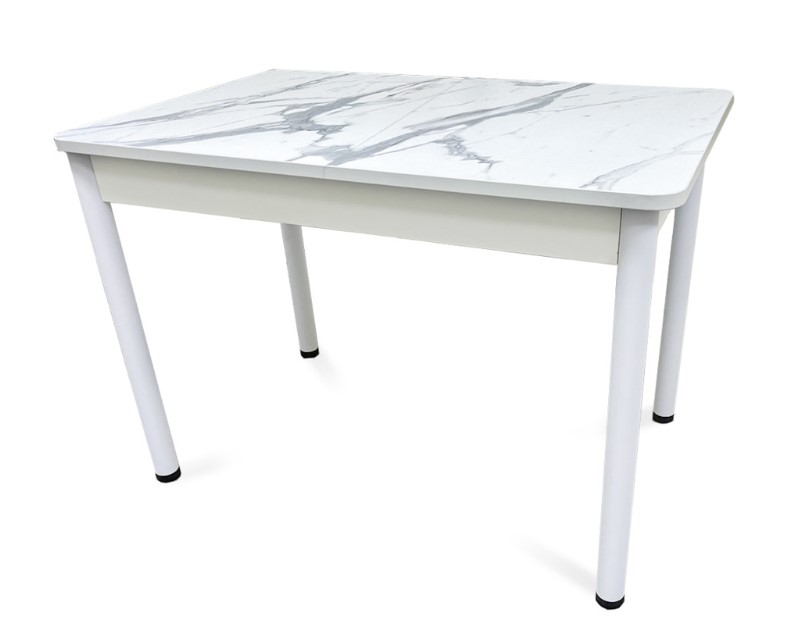 Стол Лидер пластик раздвижной вставка 300мм белый матовый АКЦИЯ (Сосна бийская (кромка белая))