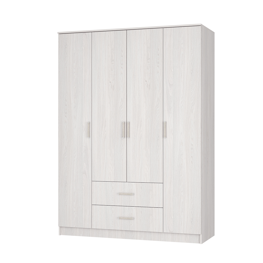 "Титан" шкаф 4-х створчатый Ясень белый