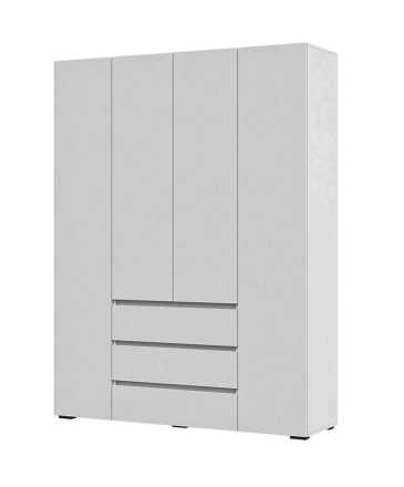 ХЕЛЕН ШК 05 Шкаф четырехстворчатый с ящиками (1600х2080х460) Фасад БЕЛЫЙ/Корпус БЕЛЫЙ