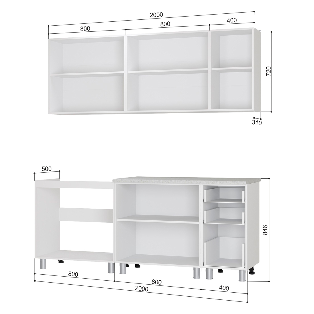 2,00 "3D Техно" Кухня  Белый/M07 СНЯТО
