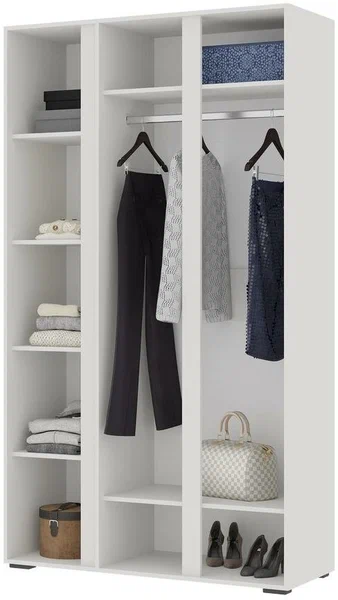 ХЕЛЕН ШК 02 Шкаф 3х створчатый с зеркалом (1,200х2,100х0,460)Фасад БЕЛЫЙ/Корпус БЕЛЫЙ