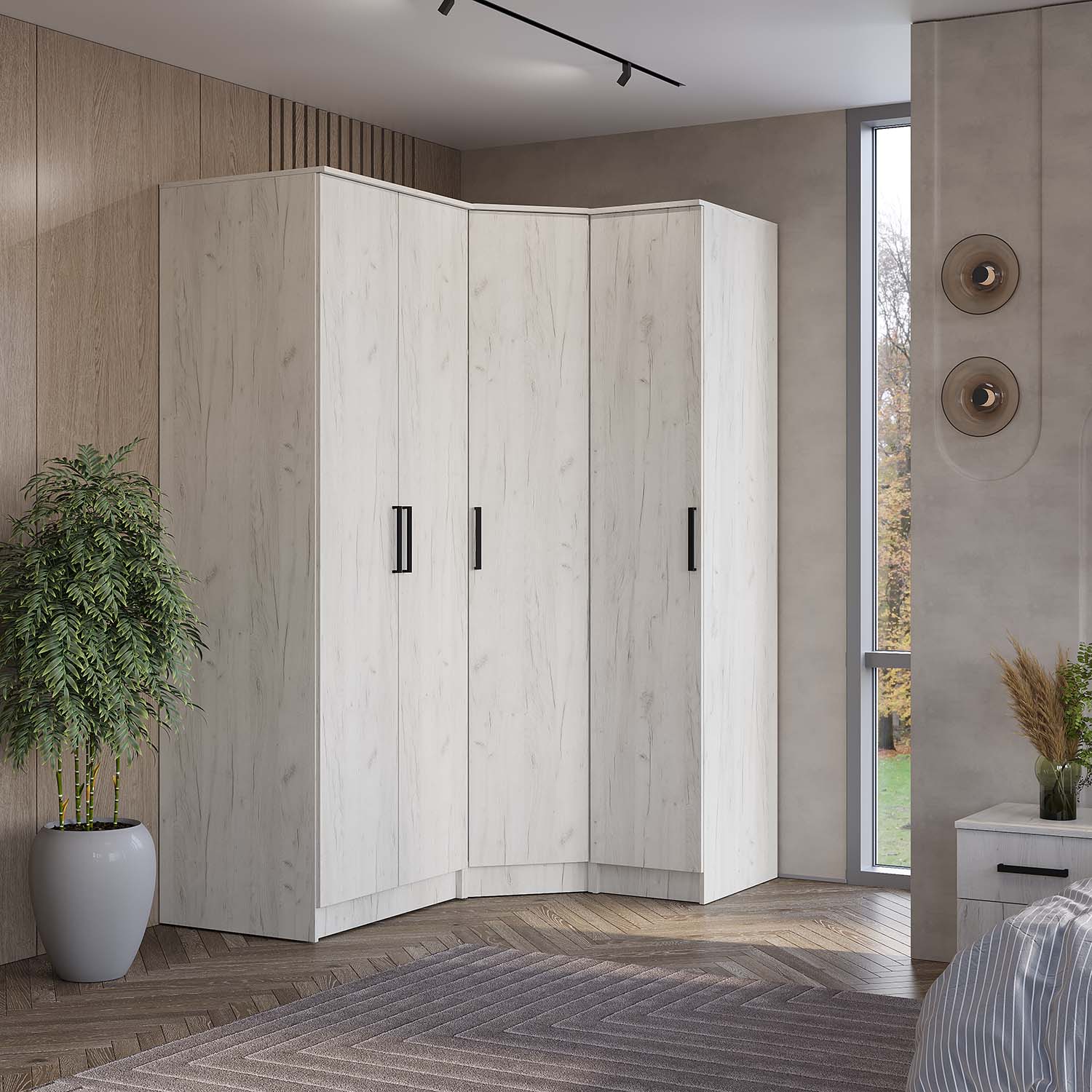 "Фиеста" Пенал дуб крафт белый						