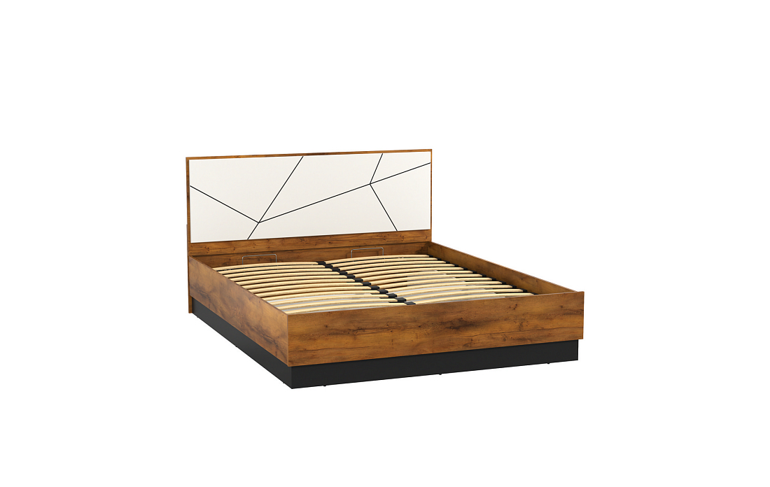 54.16 Кровать двойная "Гамма" универсальная (ортопед 5Н или подъемник) (таксония / черный / белый) (