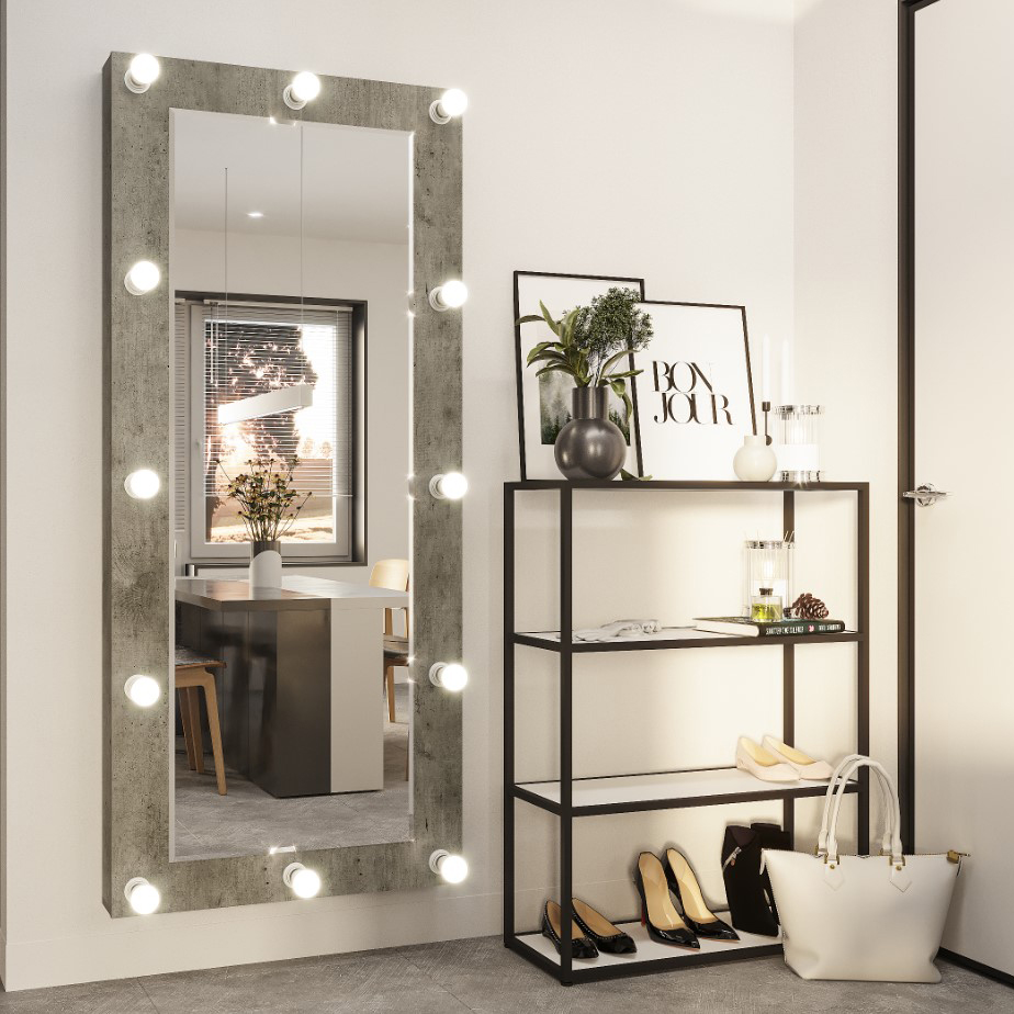 "Инстайл" Зеркало с подсветкой БЕТОН