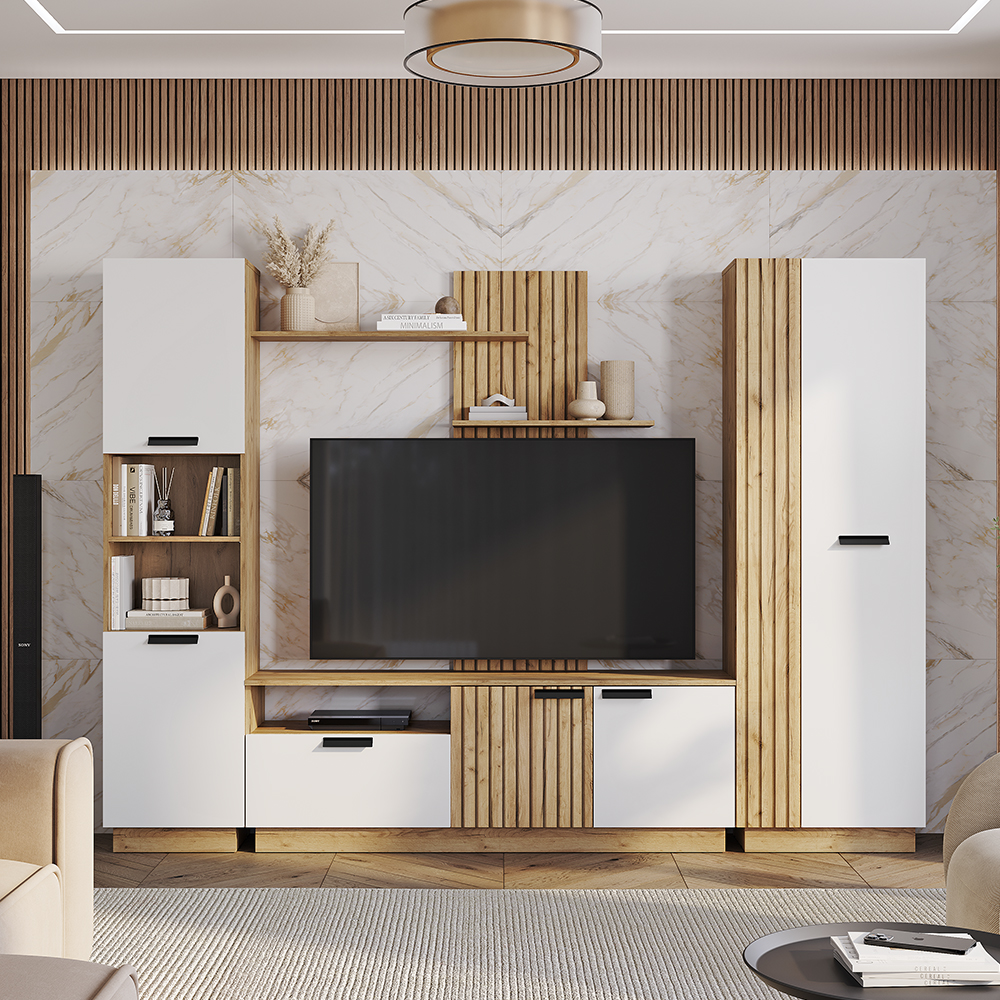 "Мишель" Гостиная тип 2 ГС-01 (крафт/белый) 