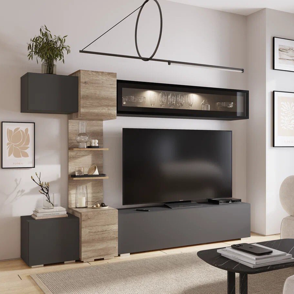 "Рейн" Гостиная Графит/дуб каньон