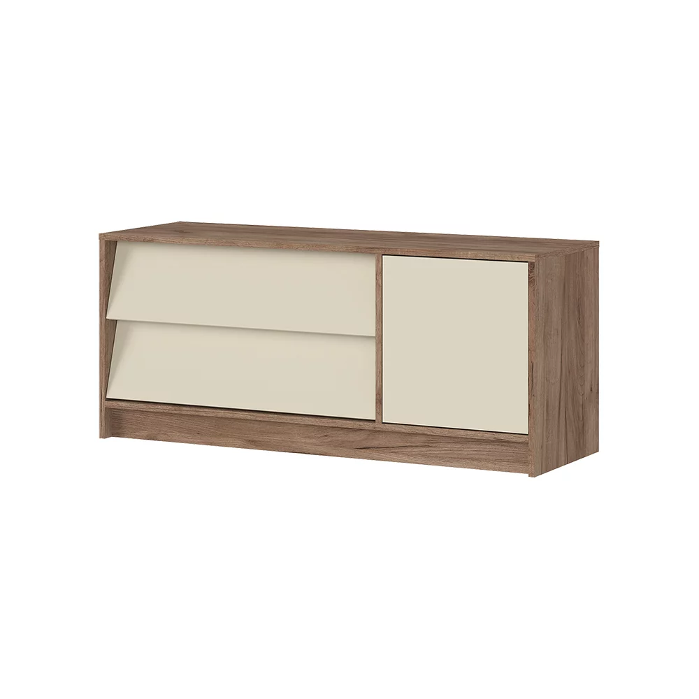 РЕЙН ТВ 01 Тумба под ТВ (1200х520х400)Фасад КАШЕМИР/Корпус ДУБ КРАФТ ТАБАЧНЫЙ