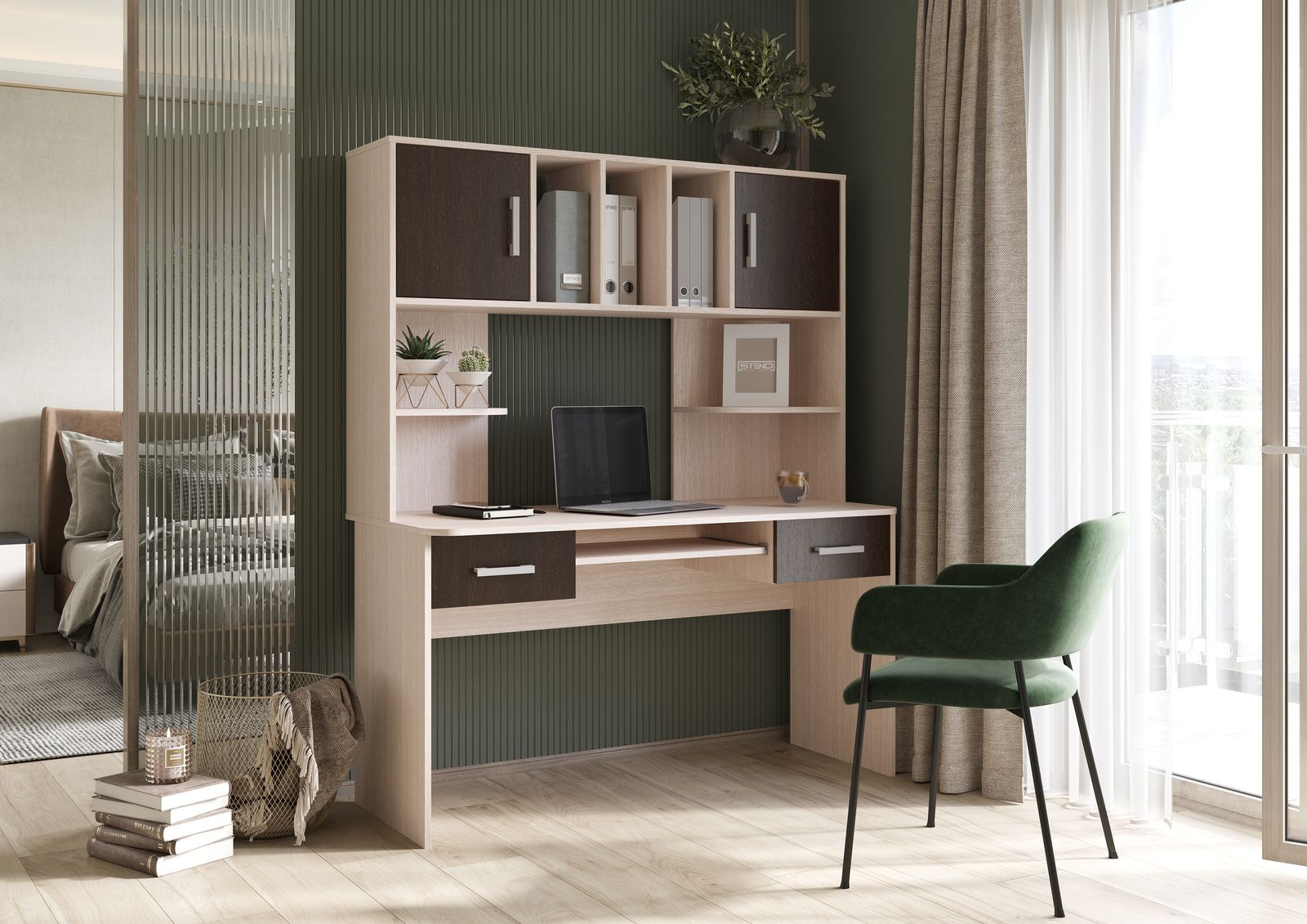 СТОЛ №8 (1,4х1,7х0,6) ВЕНГЕ/БЕЛФОРТ