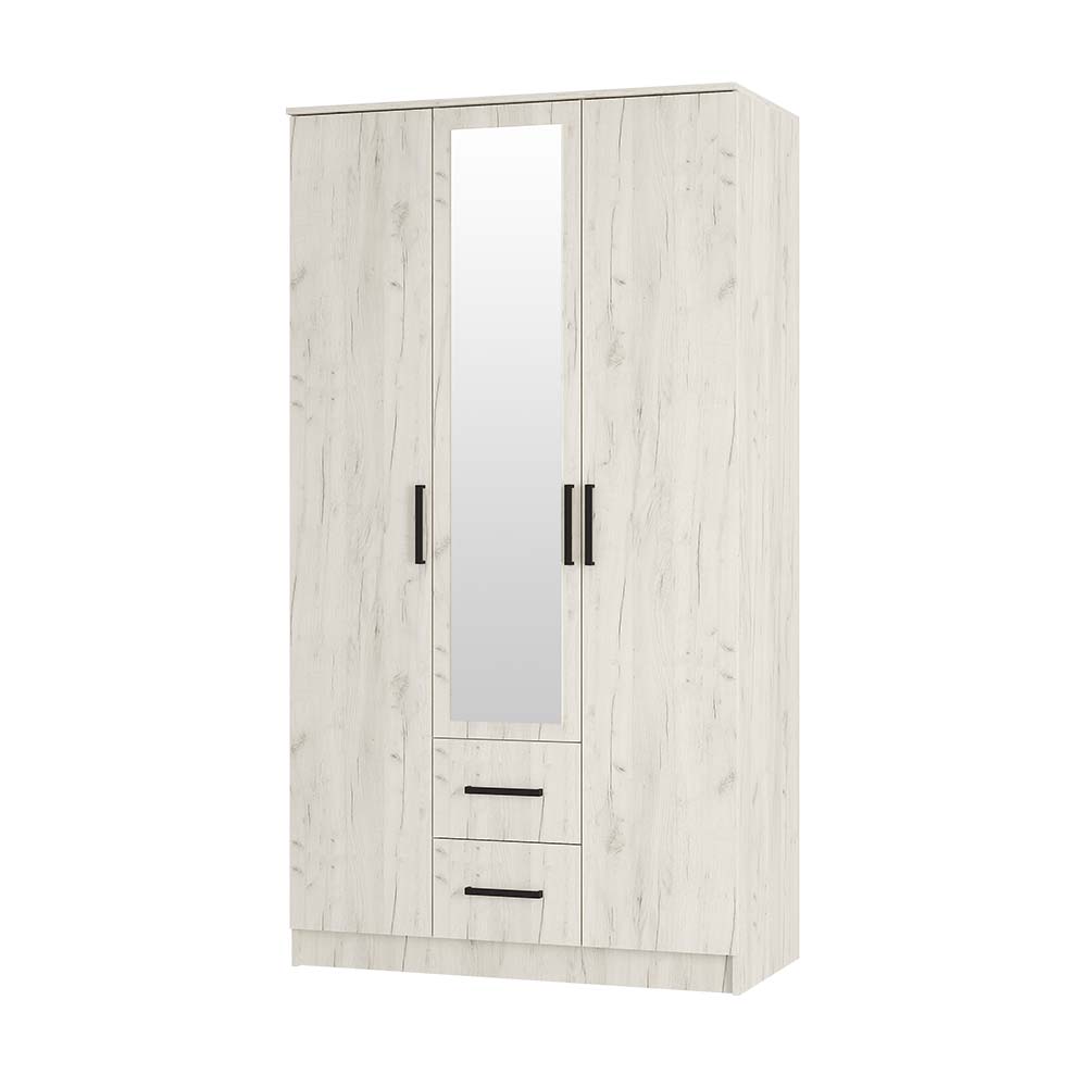 "Фиеста" шкаф 3-х створчатый дуб крафт белый						