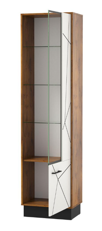 54.01-01 Шкаф-пенал "Гамма" (правый) Таксония/Белый