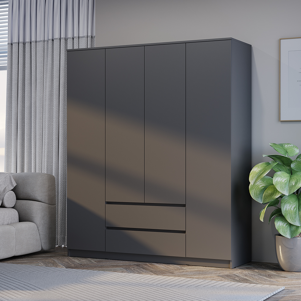 "Симпл" Шкаф 4-х створчатый ШК-13  Графит