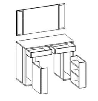 "КОНГО" ВЕНГЕ/ДУБ Туалетный столик       1000*780*440			